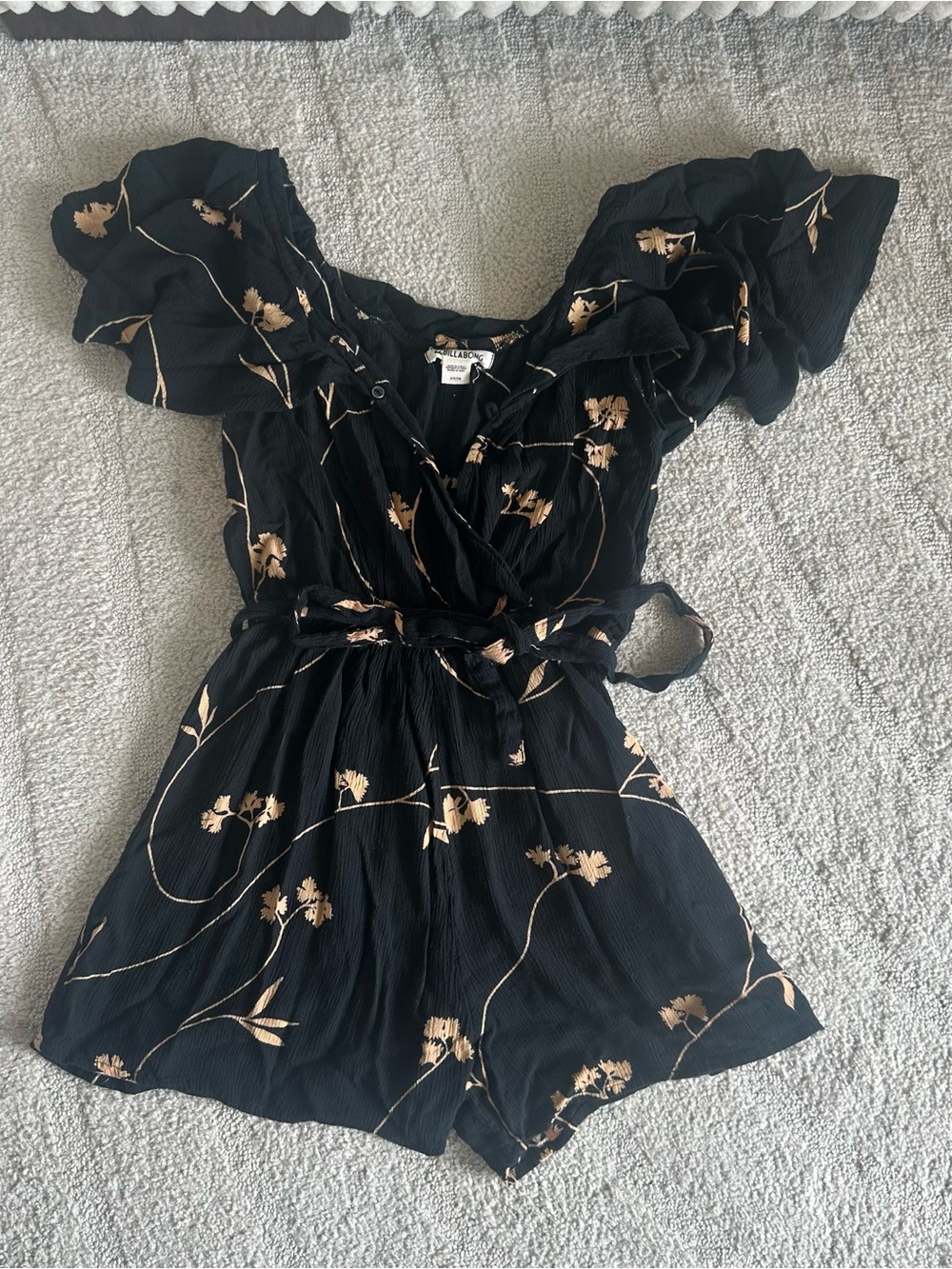 Billabong Women’s On The Run Black Floral Romper